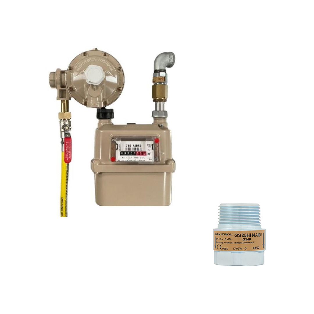 Excess Flow Valve To Suit Small Gas Meter (NSW) Horizontal Flow Plumbers Choice