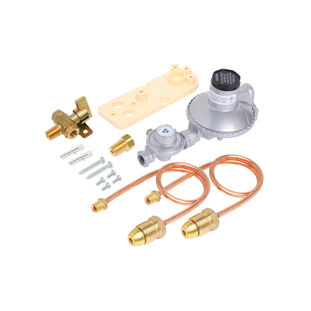 LPG Gas Regulator Dual 500mj Manual Kit Plumbers Choice