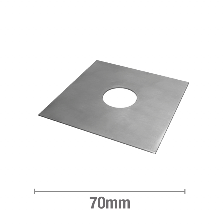 Cover Plate SS 1/2" BSP Square 70mm x 70mm Flat Per 10 Plumbers Choice