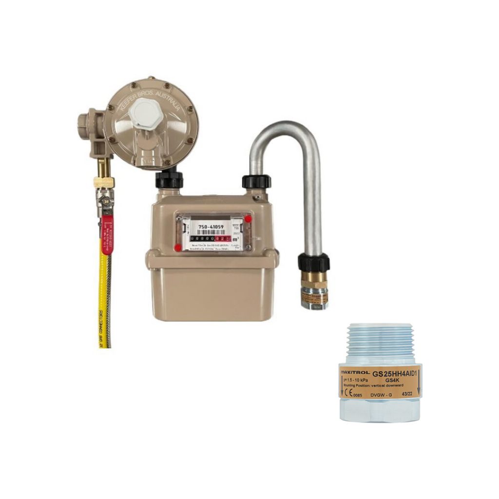 Excess Flow Valve To Suit Small Gas Meter w/Alum Bend Plumbers Choice