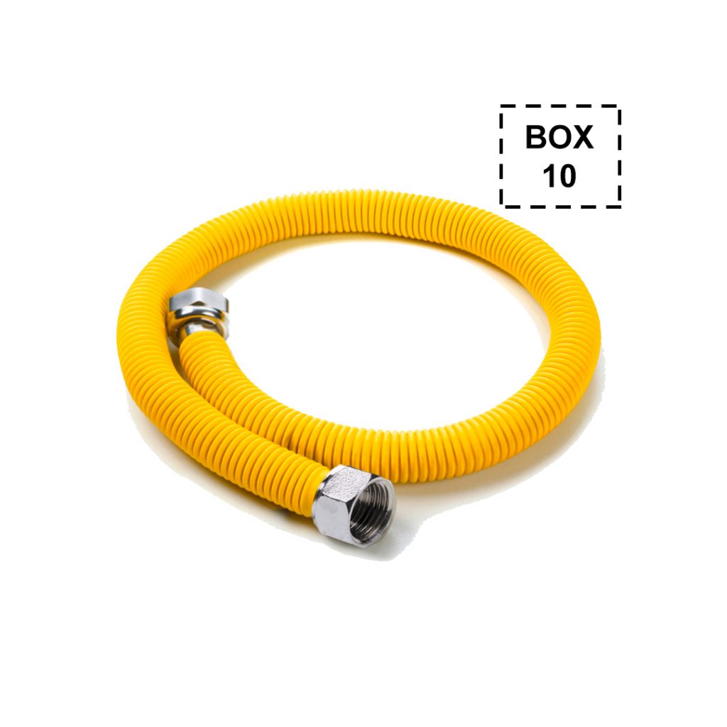 Extendo Gas Connector 650mm to 1200mm F x F Per 10 Plumbers Choice