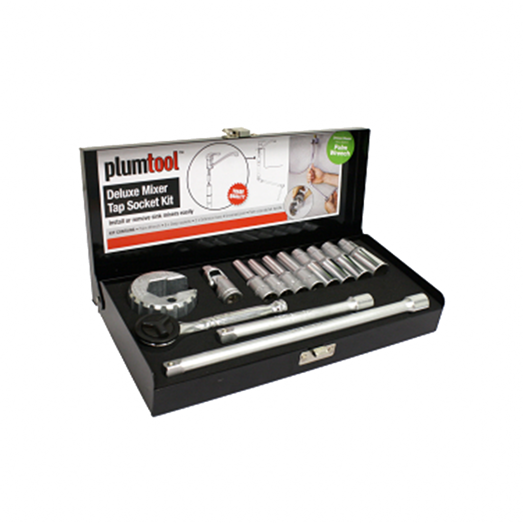 Plumtool Mixer Tap Socket Set Deluxe with Palm Wrench Plumbers Choice